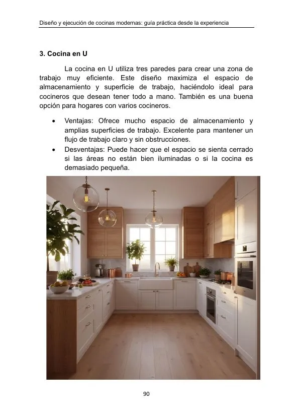 Página de muestra del capítulo 6: distribución de cocina en U